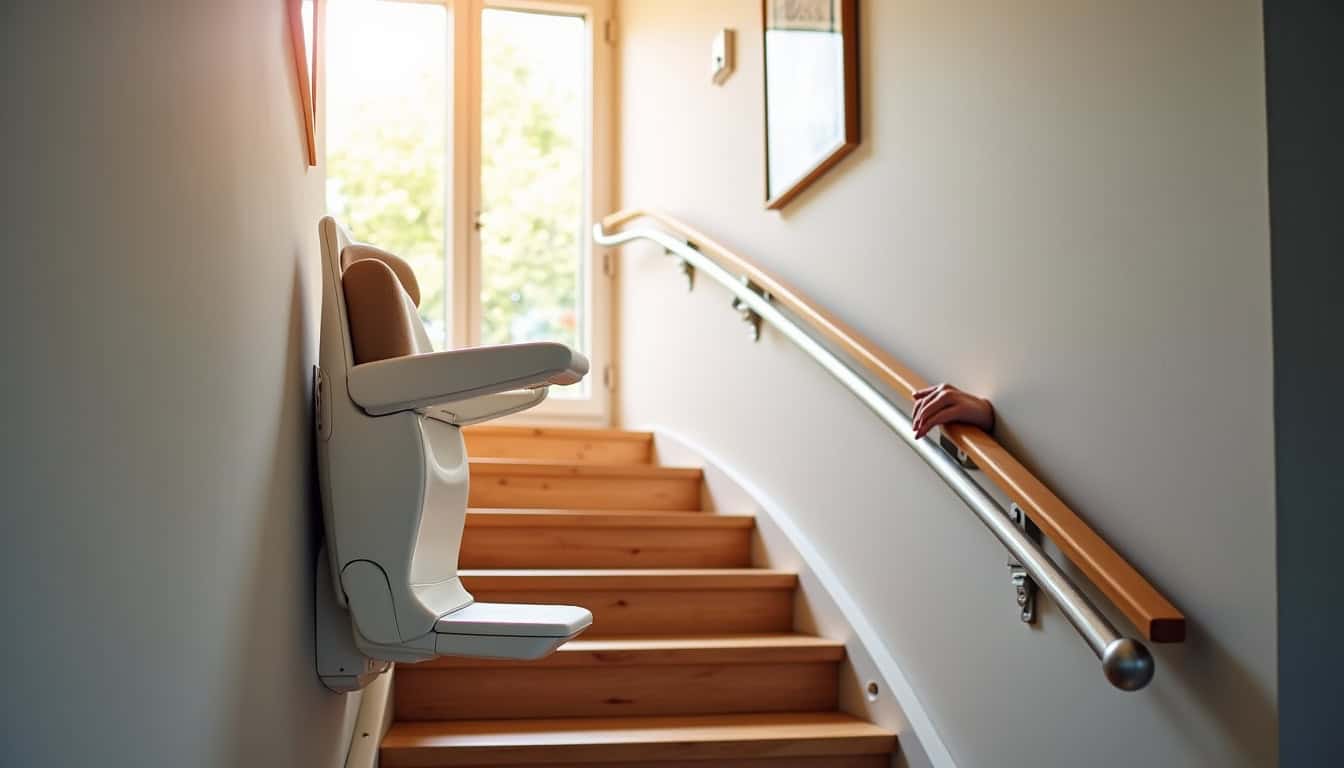 Monte-escalier intérieur installé dans une maison à Belfort