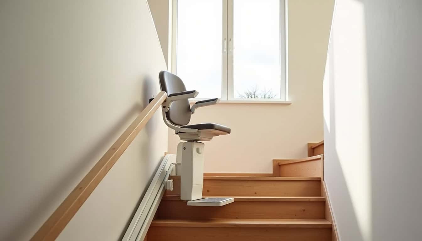 Monte-escalier intérieur installé dans une maison à Louannec