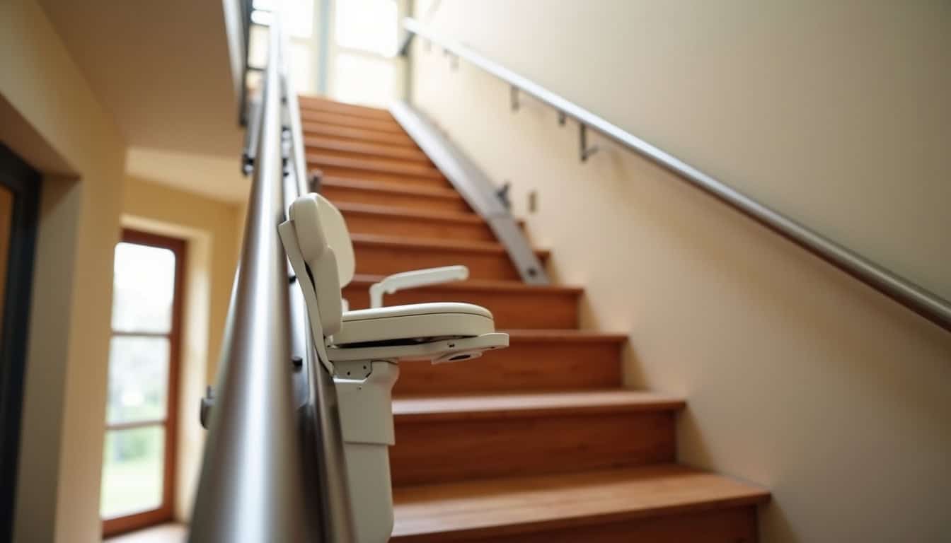 Monte-escalier intérieur installé dans une maison à Mirande