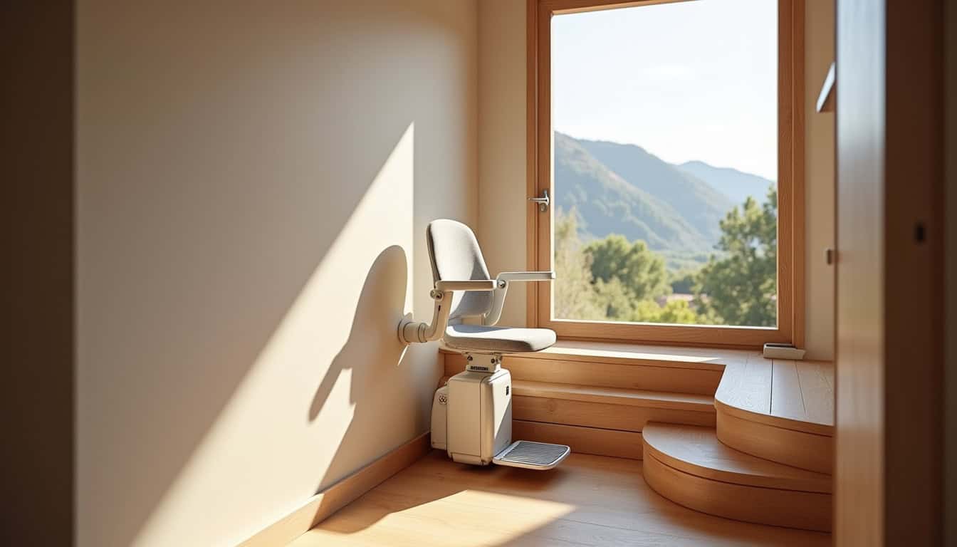 Monte-escalier intérieur installé dans une maison à Saint-André-les-Alpes