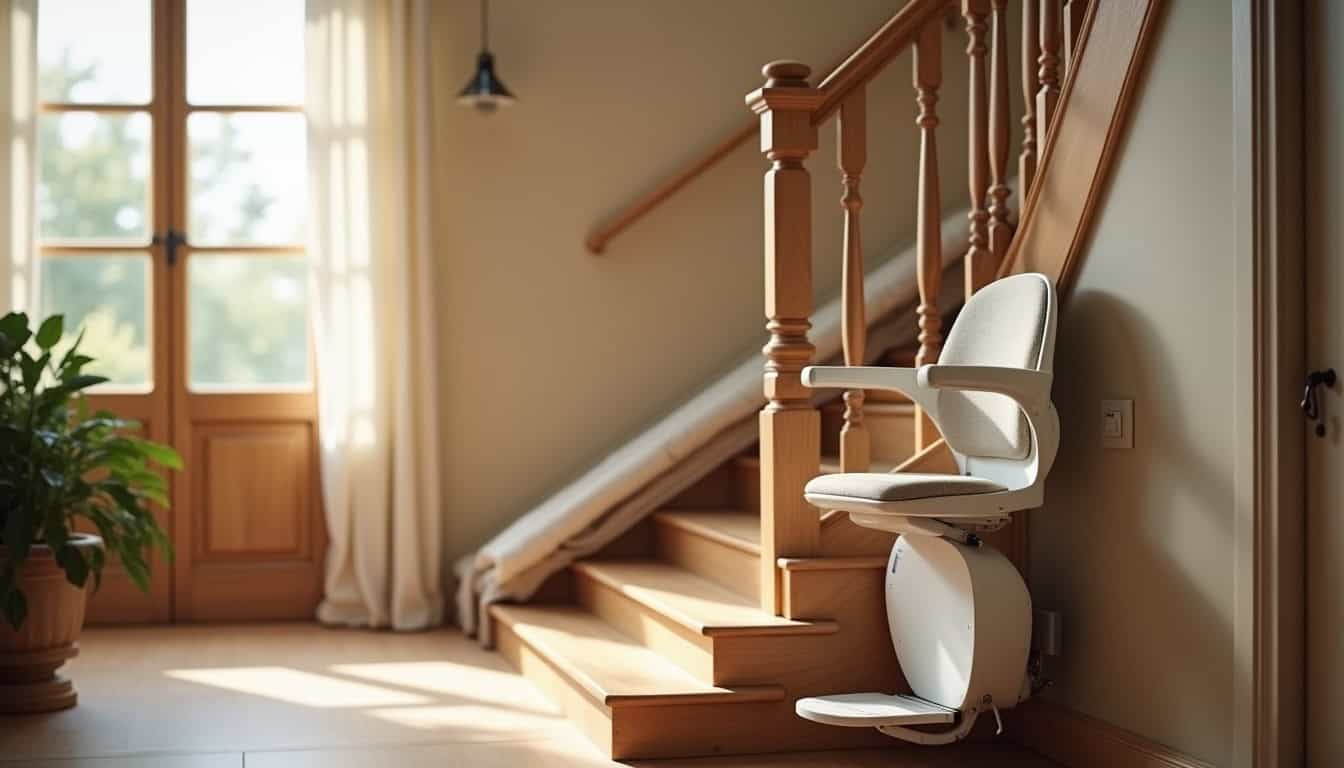 Monte-escalier intérieur installé dans une maison à Saint-Just-d