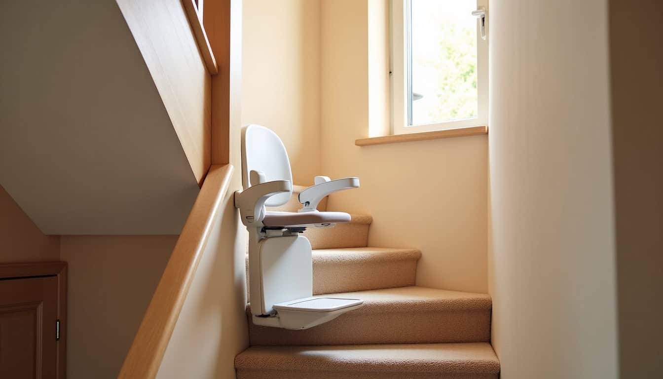 Monte-escalier intérieur installé dans une maison à Usson-en-Forez