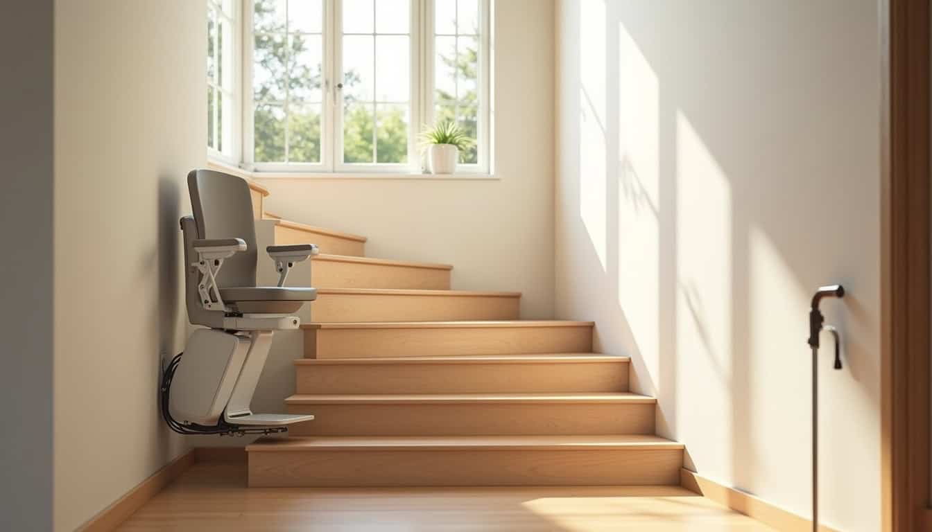 Monte-escalier intérieur installé dans une maison à Verrières-le-Buisson