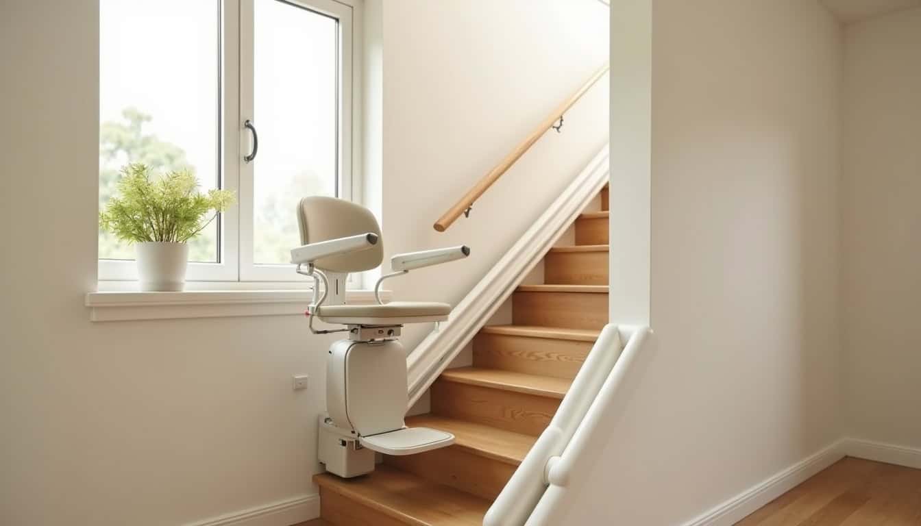 Monte-escalier intérieur installé dans une maison à Villiers-en-Lieu