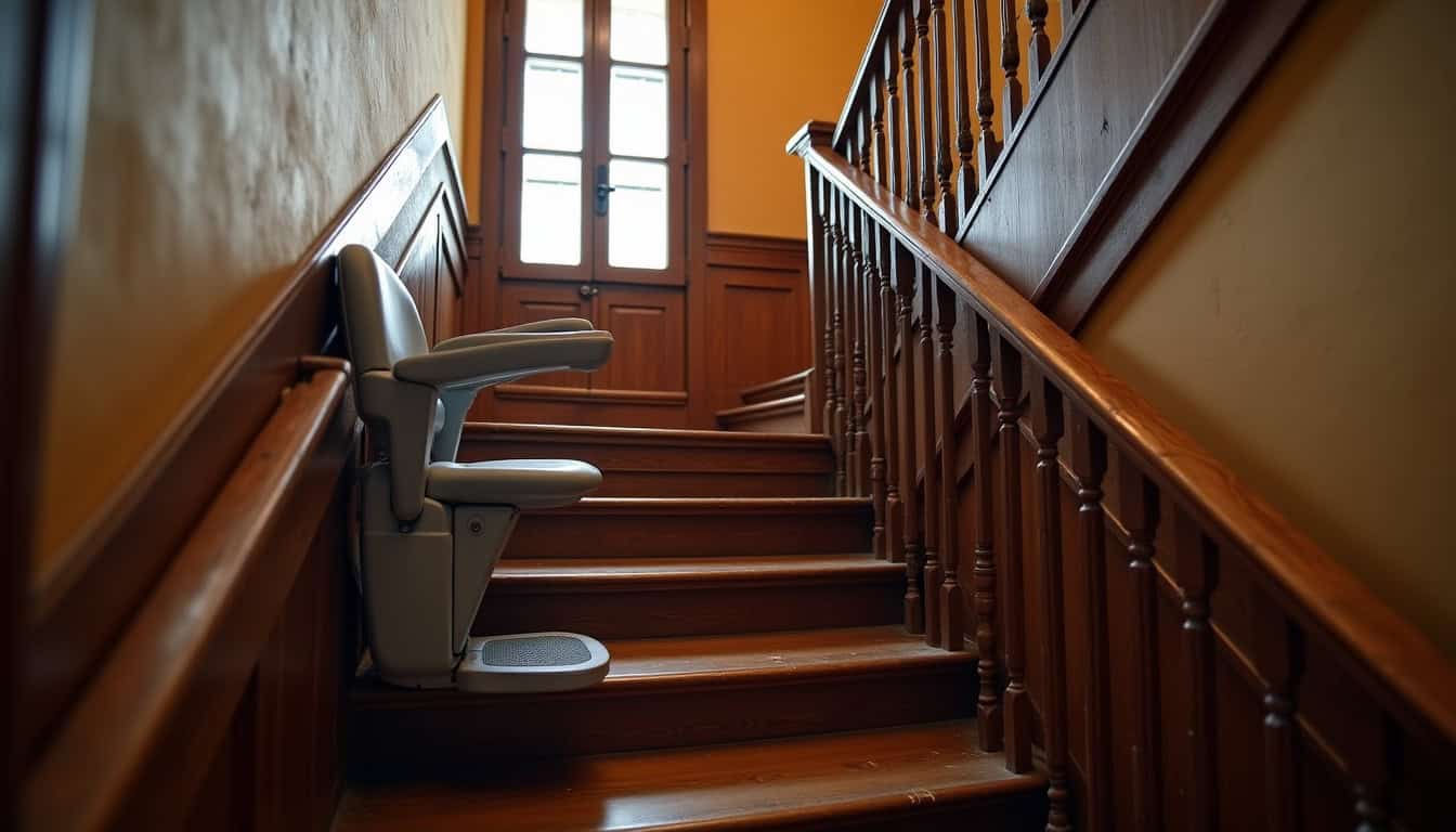 Monte-escalier intérieur installé dans une maison ancienne de Dijon