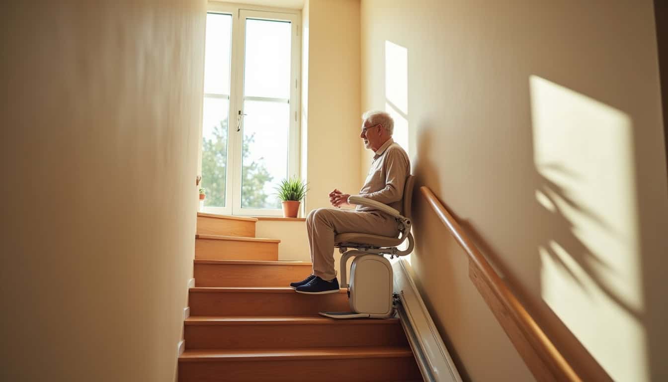Installation d’un monte-escalier intérieur dans une maison à Neufchâtel-Hardelot