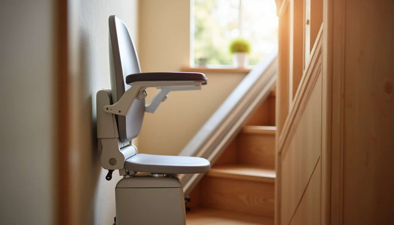 Monte-escalier reconditionné installé dans une habitation à Blodelsheim