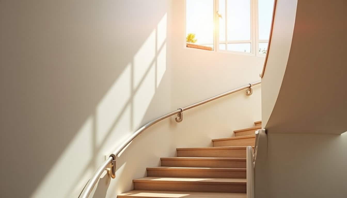 Monte-escalier tournant en cours d
