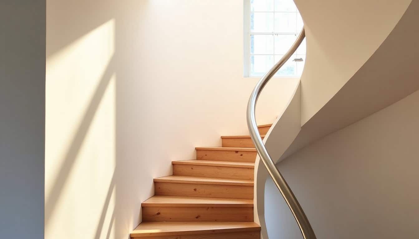 Monte-escalier tournant installé à Istres sur un escalier avec virages