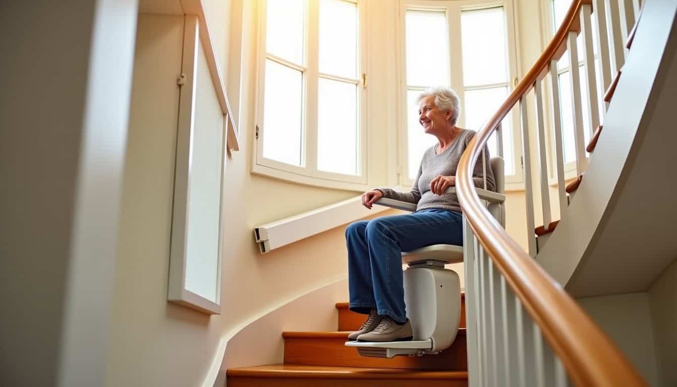 Monte-escalier tournant installé à l