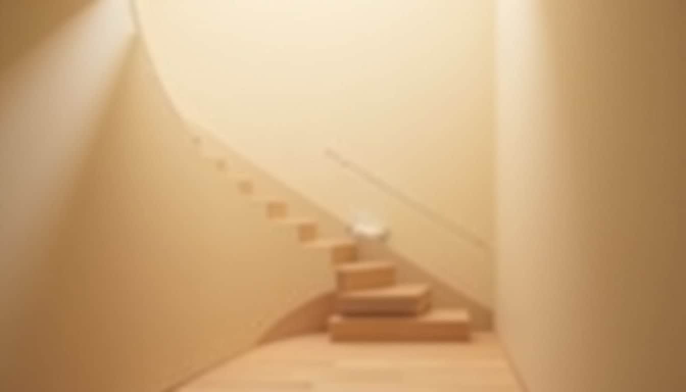 Monte-escalier tournant installé dans un escalier intérieur avec rail sur mesure