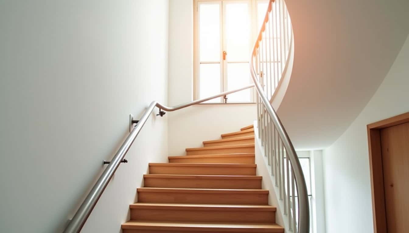 Monte-escalier tournant installé dans une habitation à Vaiges