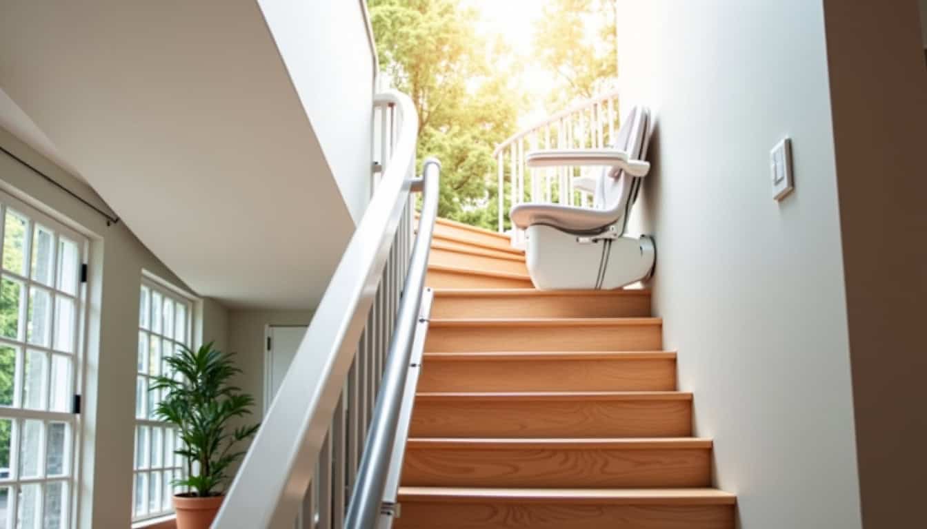 Monte-escalier tournant installé dans une maison à Bolbec