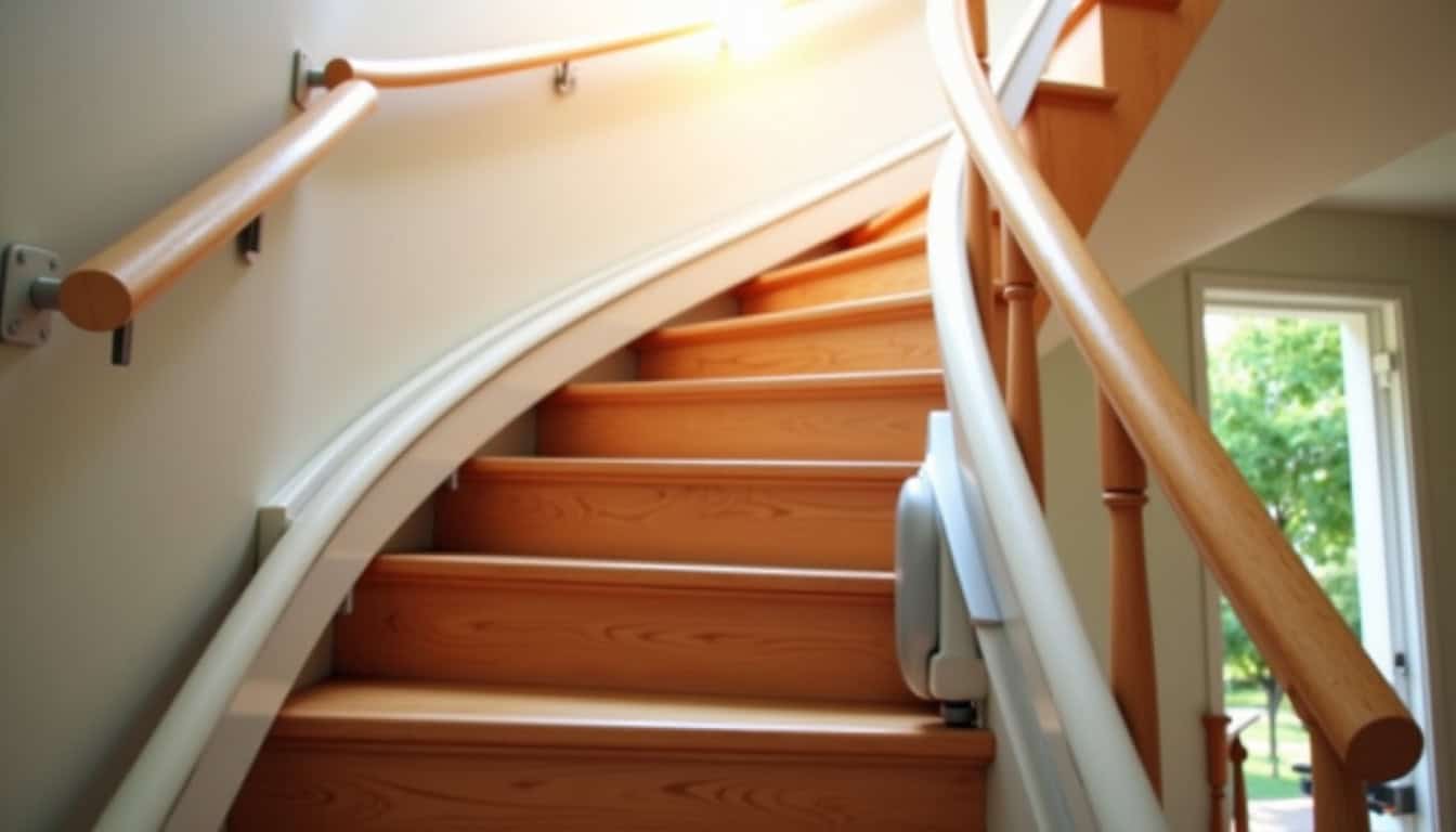 Monte-escalier tournant installé dans une maison à Cessenon-sur-Orb