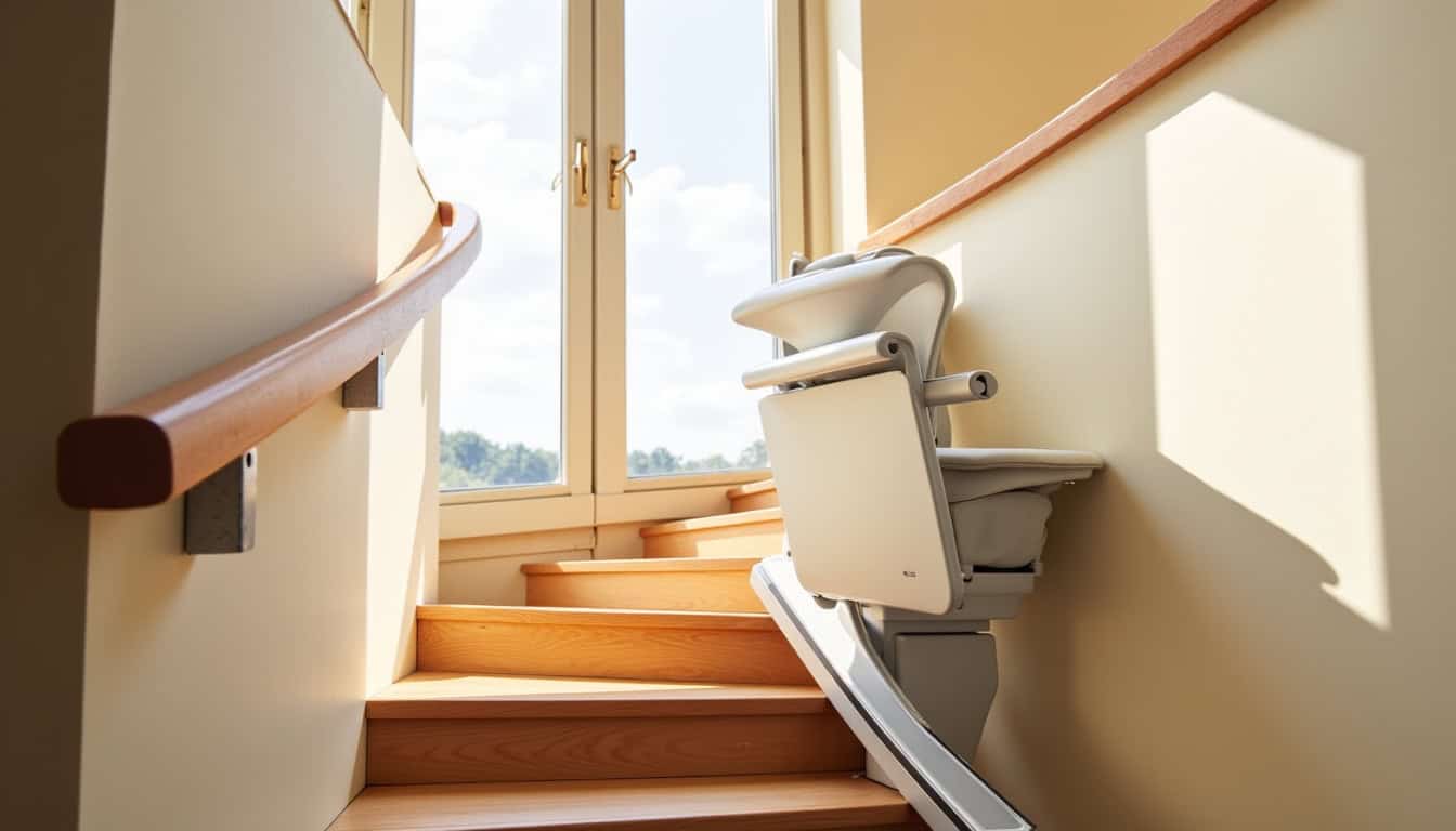 Monte-escalier tournant installé dans une maison à Prades-le-Lez
