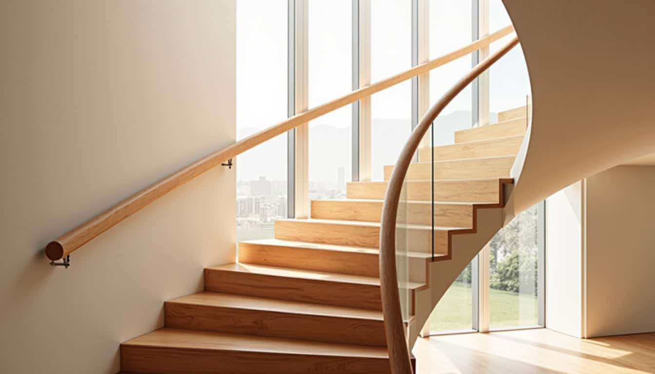 Monte-escalier tournant installé dans une maison à Semoy, adapté à un escalier avec virage