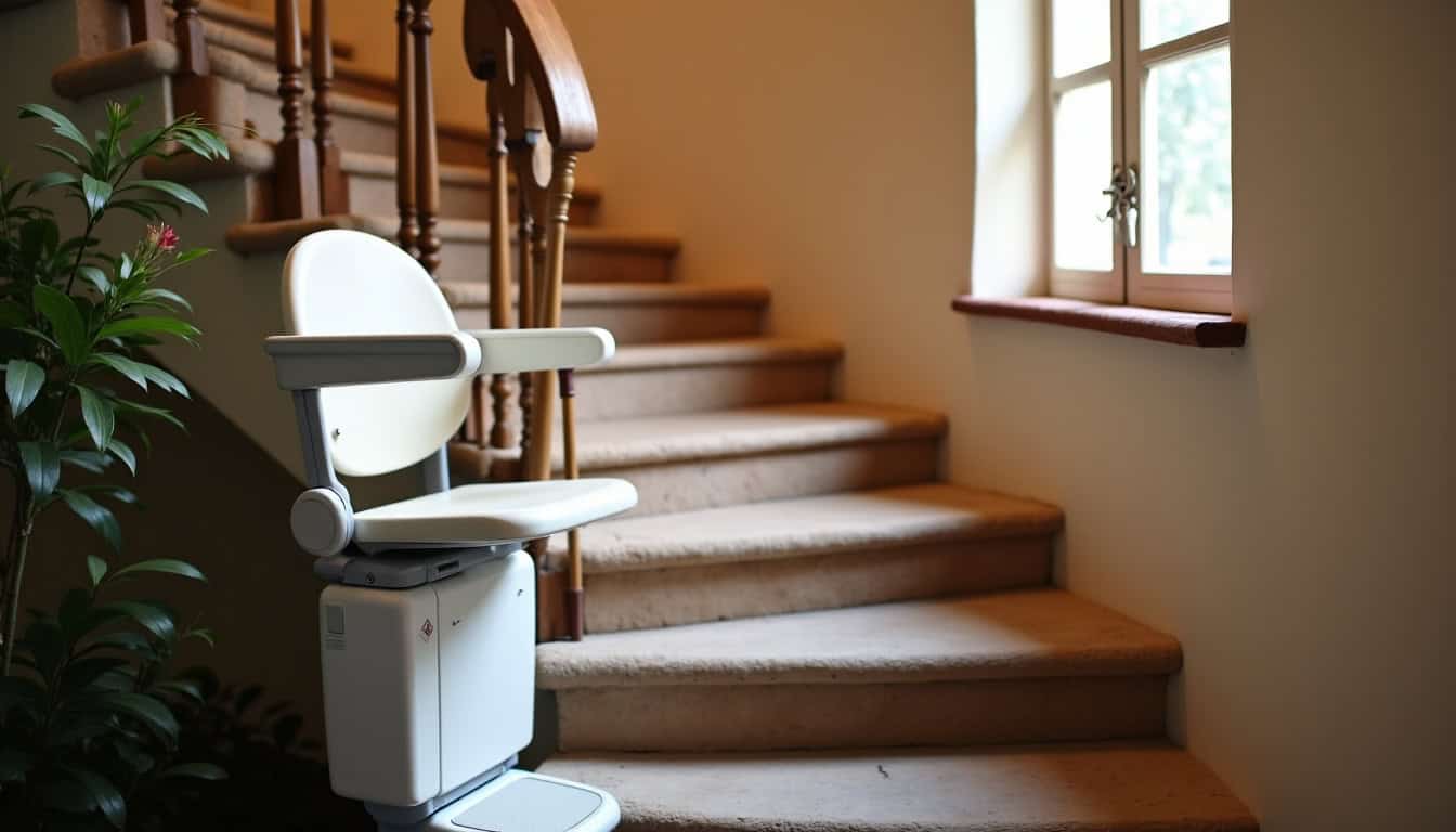 Monte-escalier tournant installé dans une maison ancienne à Fontainebleau