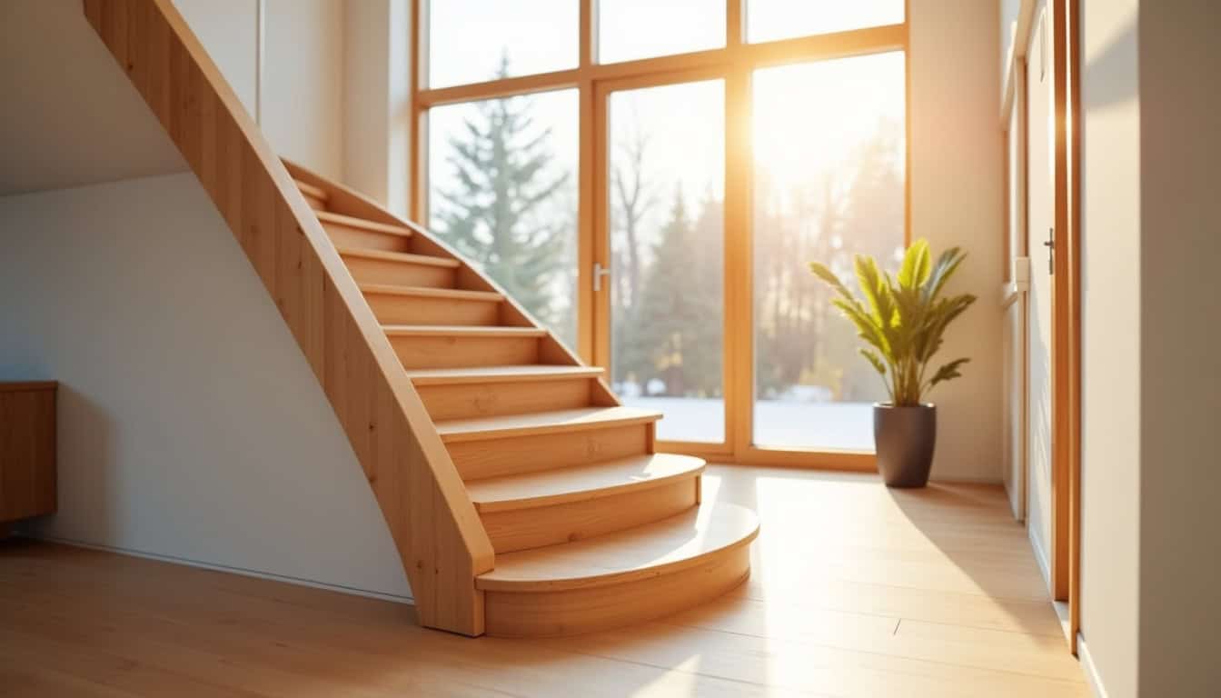 Monte-escalier tournant installé dans une maison des Landes