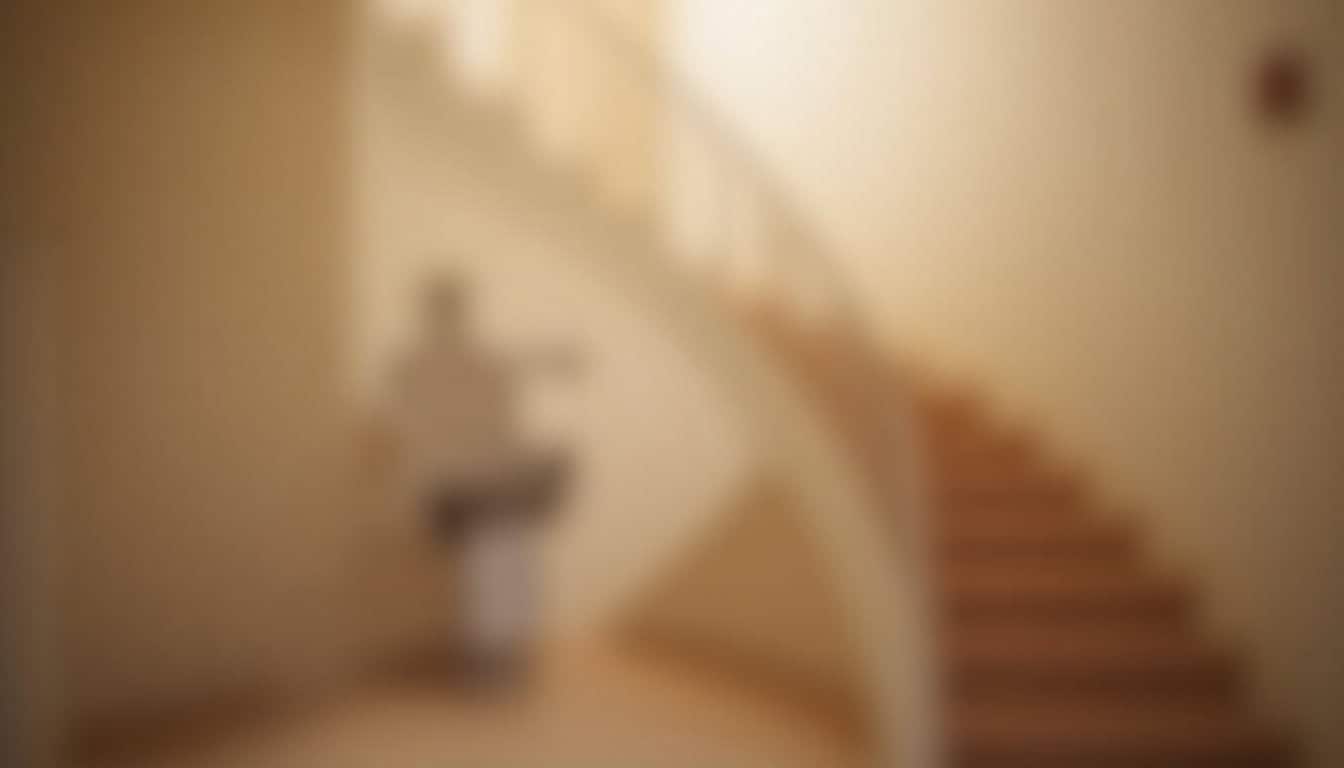 Monte-escalier tournant installé sur un escalier avec virage dans une habitation à Orléat