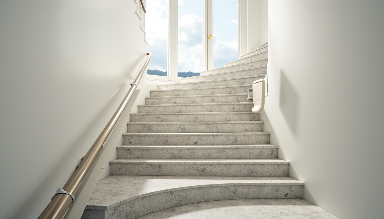 Monte-escalier tournant installé sur un escalier en granit à Logonna-Daoulas