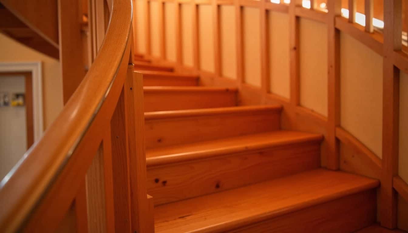 Monte-escalier tournant sur mesure installé dans un escalier courbe à Saint-Nicolas