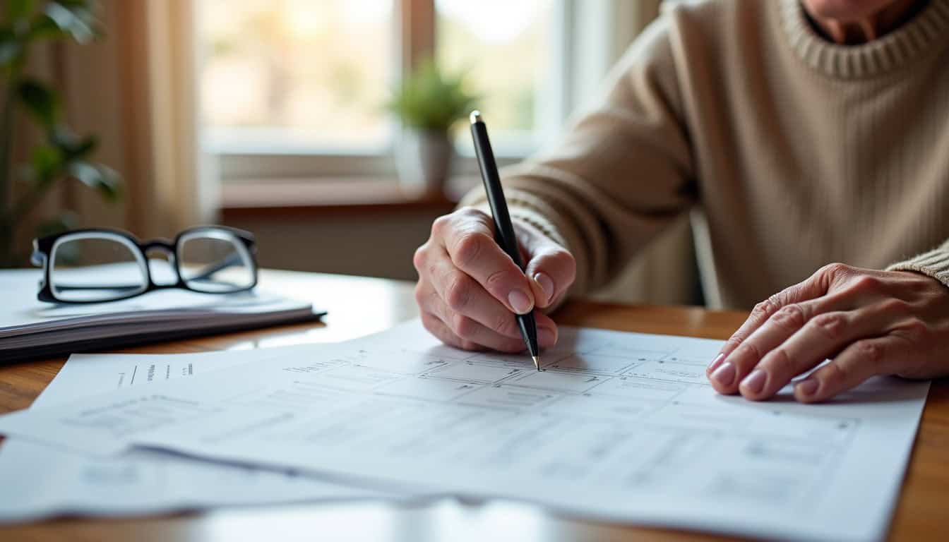 Personne âgée en train de remplir un formulaire de demande d