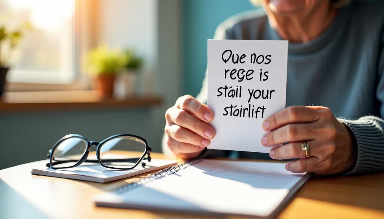 Personne consultant un devis pour un monte-escalier à Rochefort