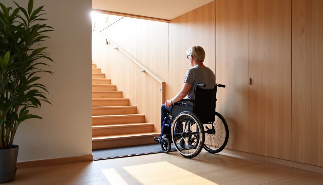 Plateforme élévatrice PMR installée dans une maison à La Chapelle-de-Guinchay