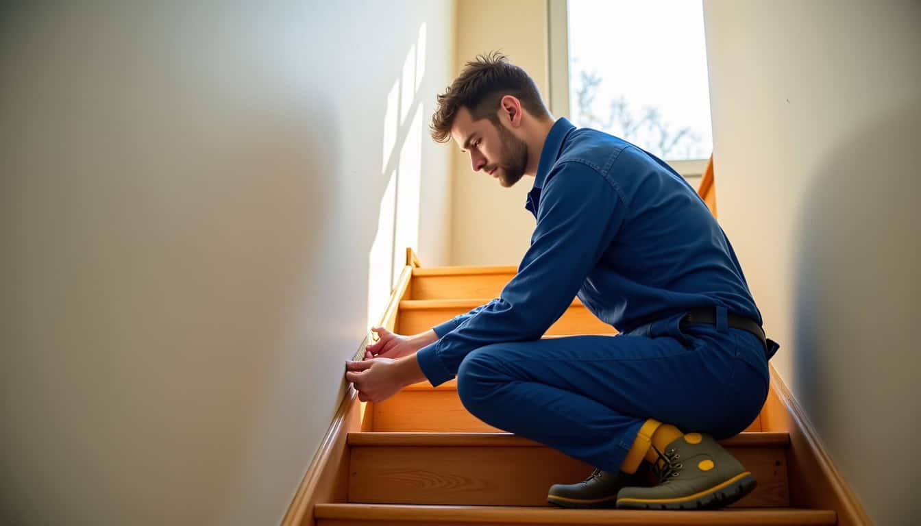 Prise de cotes par un technicien lors d
