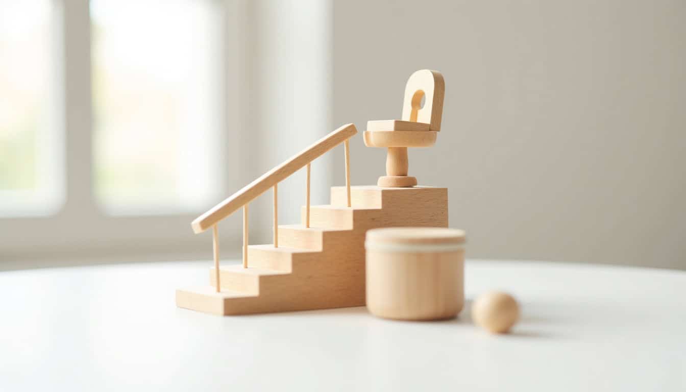 Schéma de fonctionnement d’un monte-escalier avec rail, siège et moteur