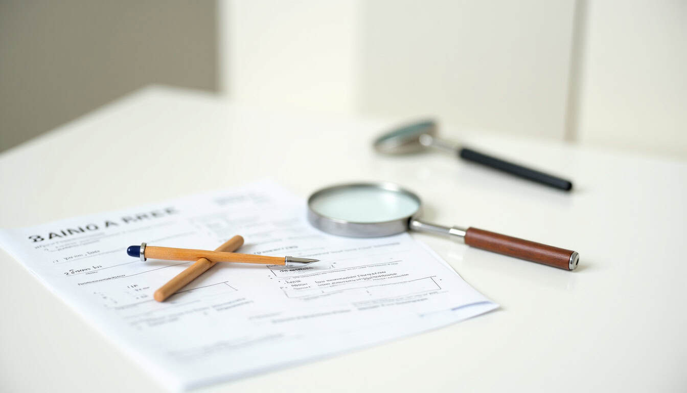 Tableau avec documents et stylo représentant les aides financières pour un monte-escalier à Neuvic