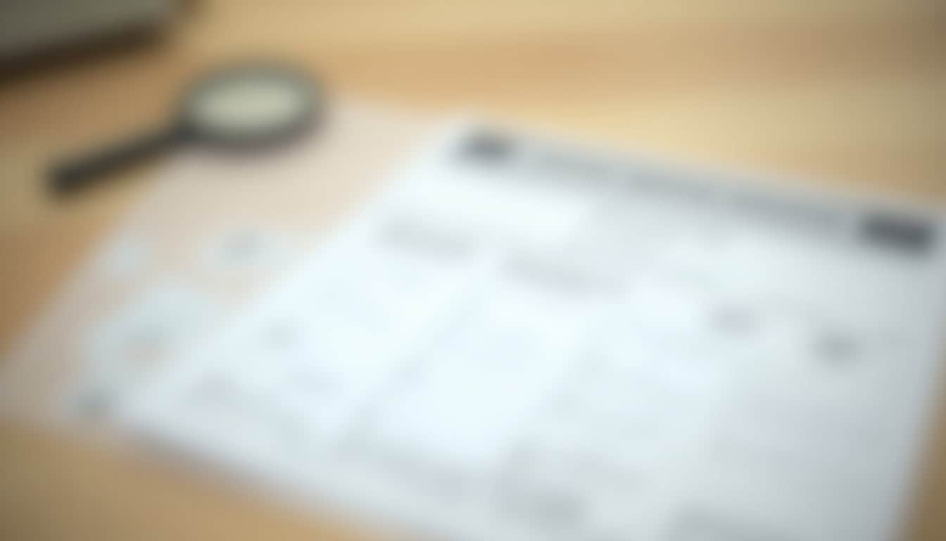 Tableau récapitulatif des aides financières pour monte-escalier, posé sur une table en bois avec des documents et une loupe