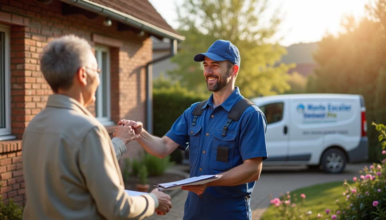 Technicien discutant avec un client à Bucy-le-Long avant installation