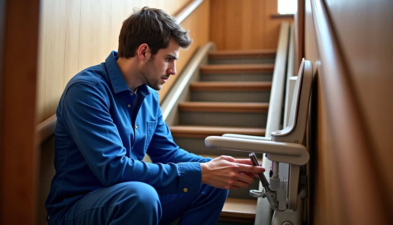 Technicien effectuant l