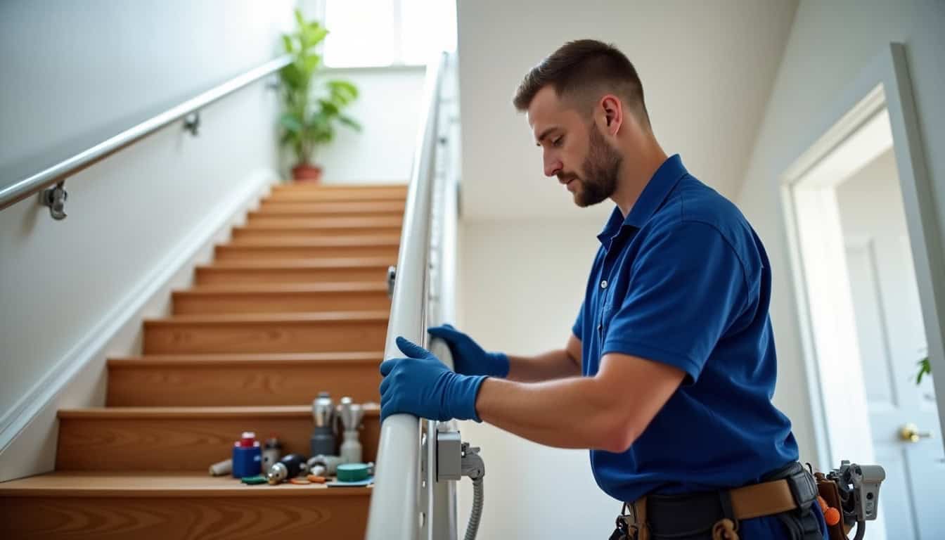 Technicien effectuant l