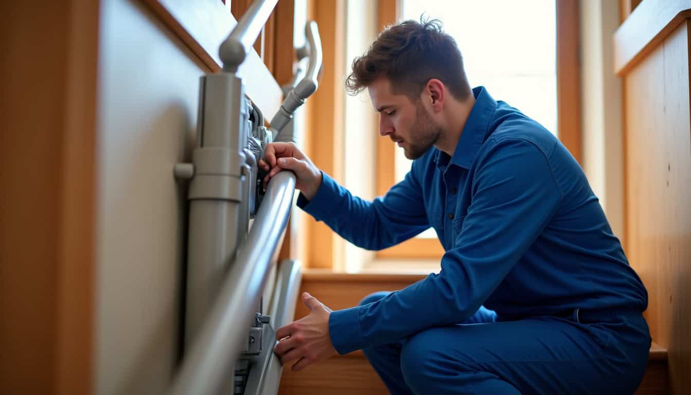 Technicien effectuant la maintenance d