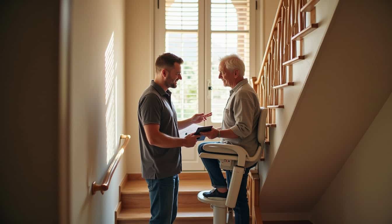 Technicien en consultation avec un client à Saint-Jeoire pour l