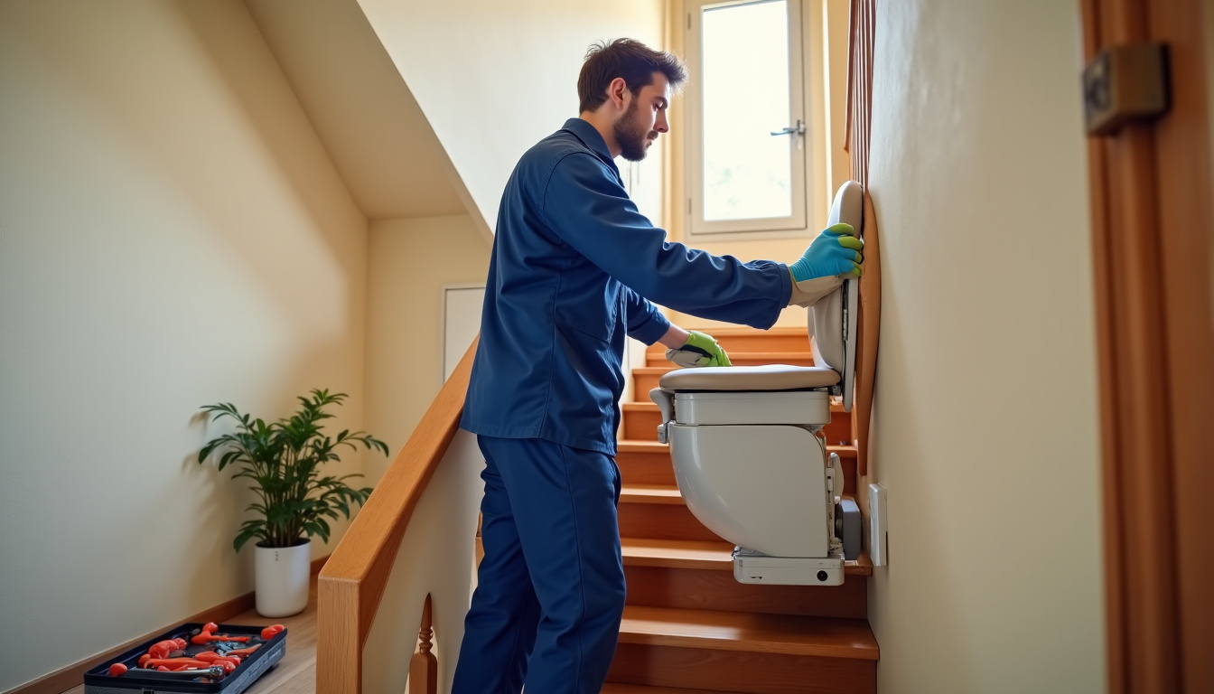 Technicien en train d