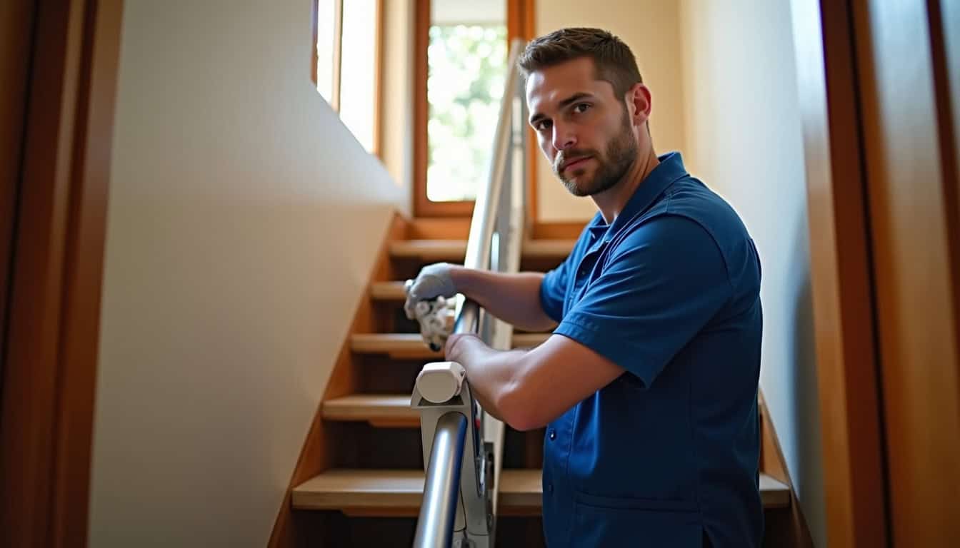 Technicien en train d