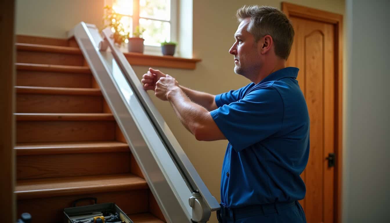 Technicien en train d