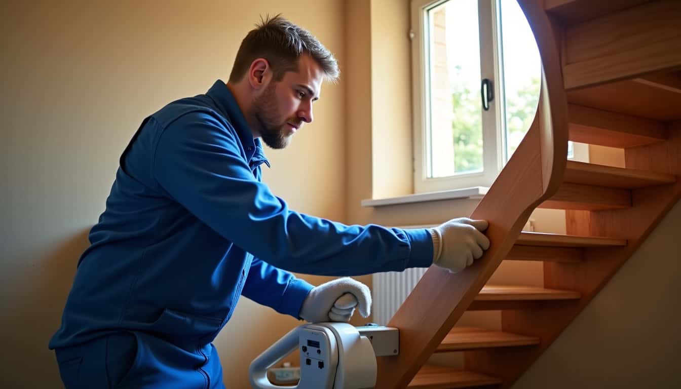 Technicien en train d