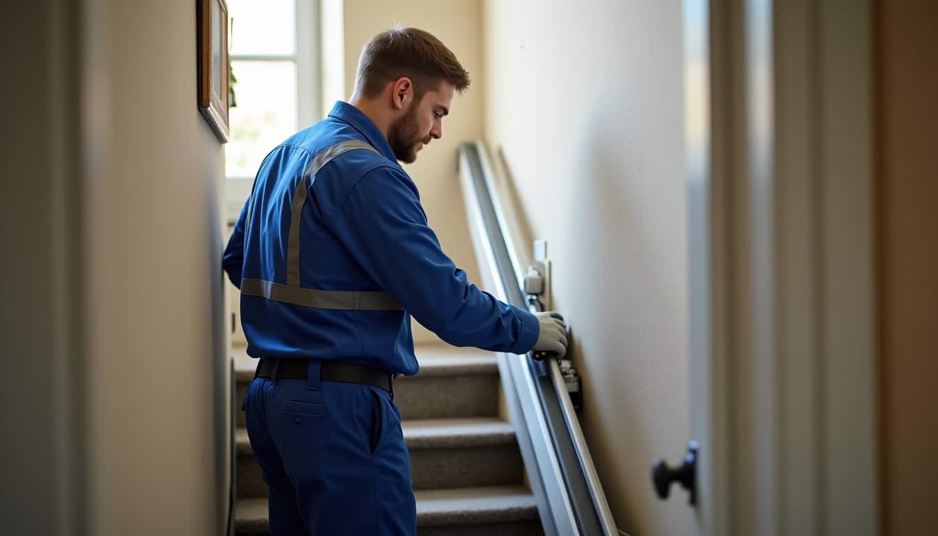 Technicien en train d