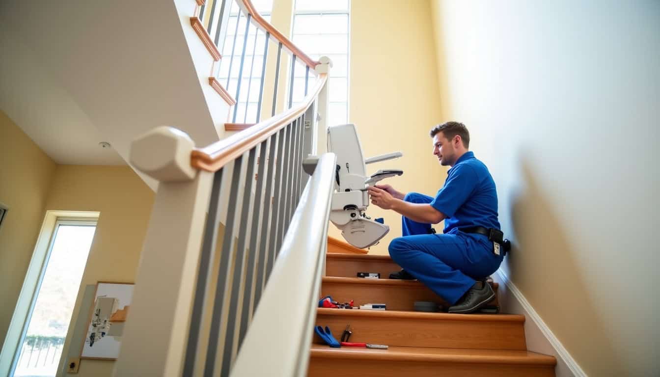 Technicien en train d