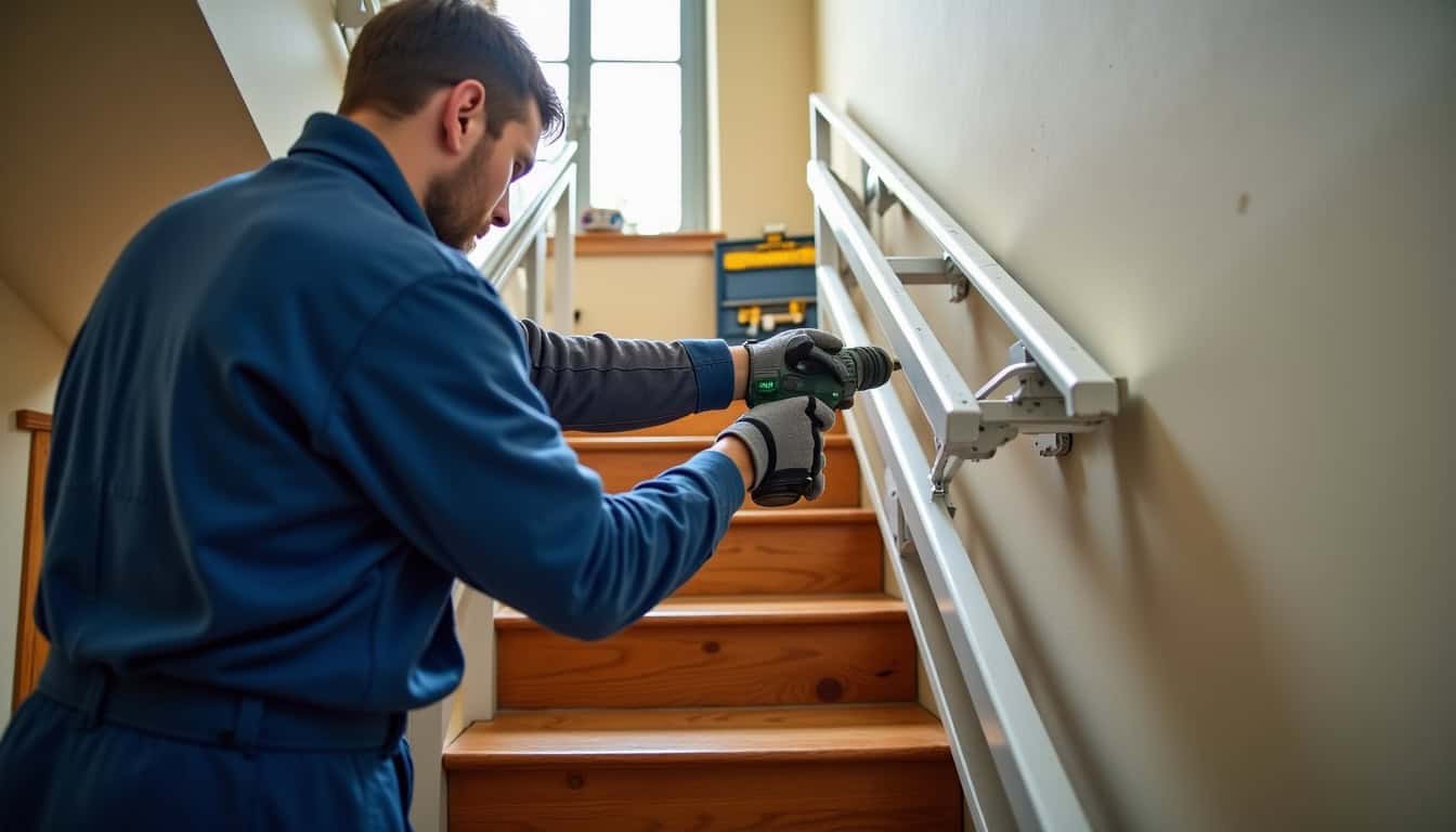 Technicien en train d