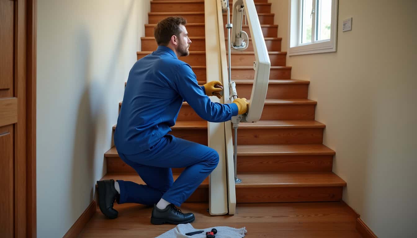 Technicien en train d