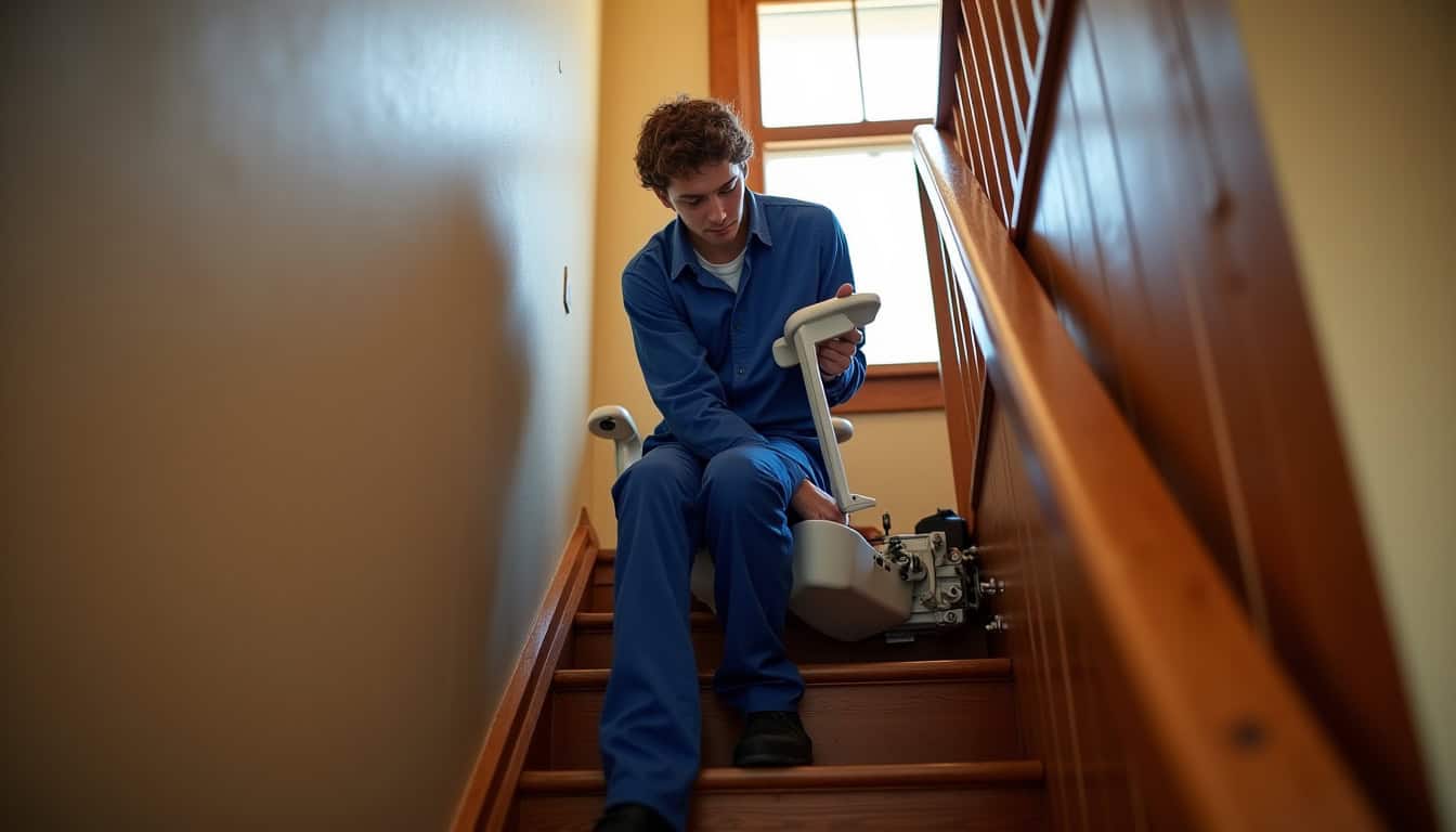 Technicien en train d