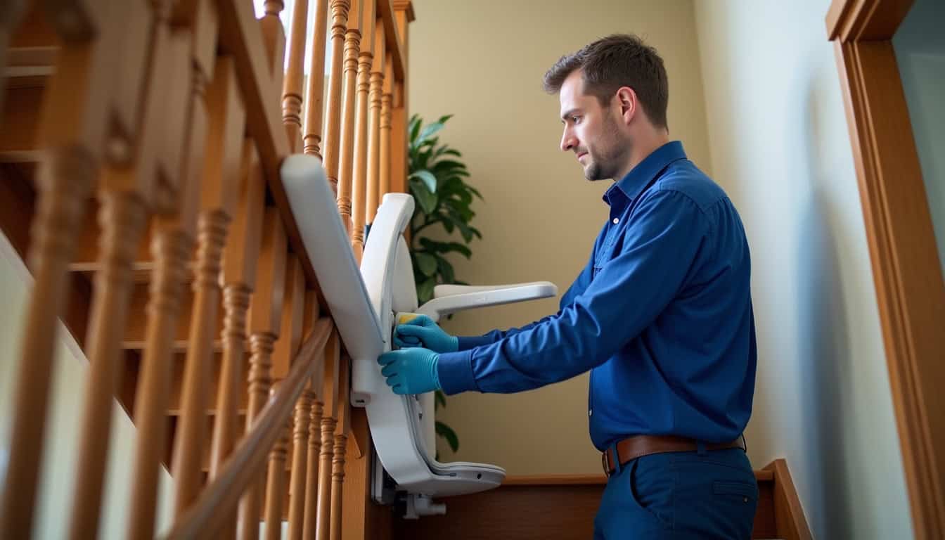 Technicien en train d