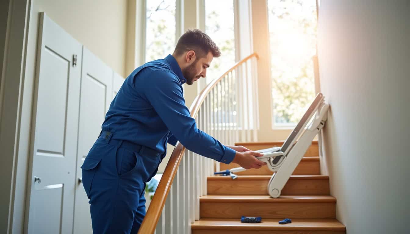 Technicien en train d