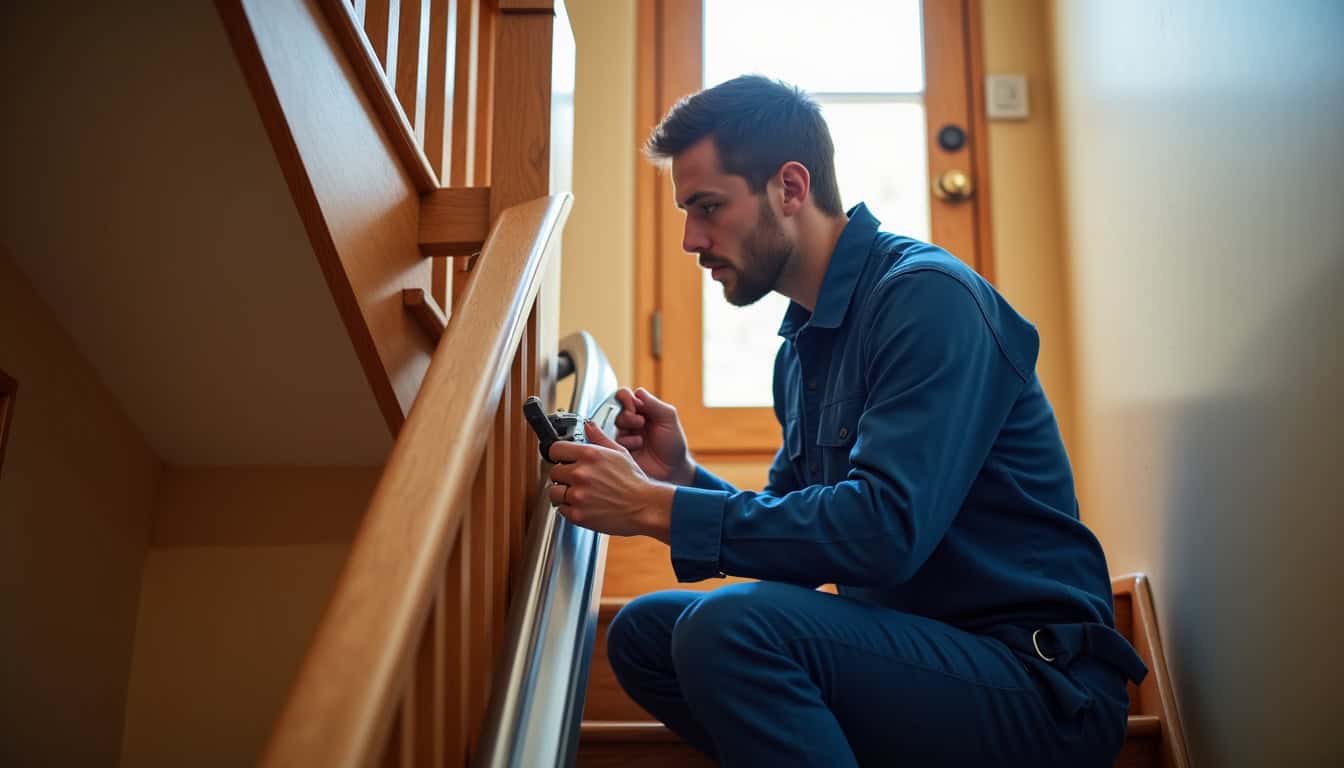 Technicien en train d