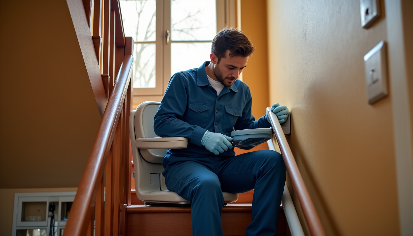 Technicien en train d